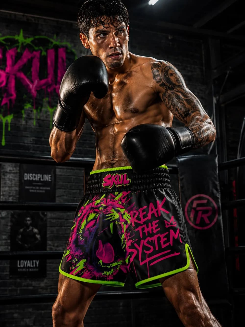 Break the System boxing shorts by Phantom Republic — view 1 of 3